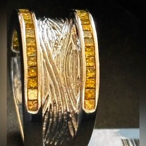 Sterling Silver Canary yellow Natural Diamond ring